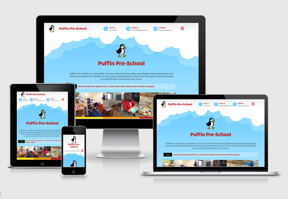 Puffin Pre-school website case study responsive