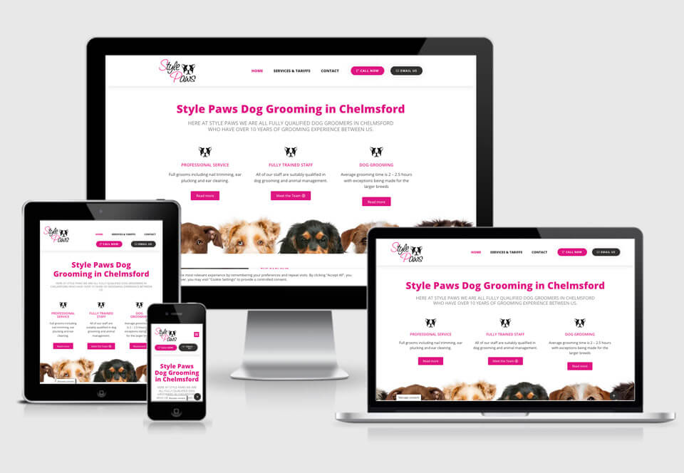 Style Paws Dog groomers website case study responsive views